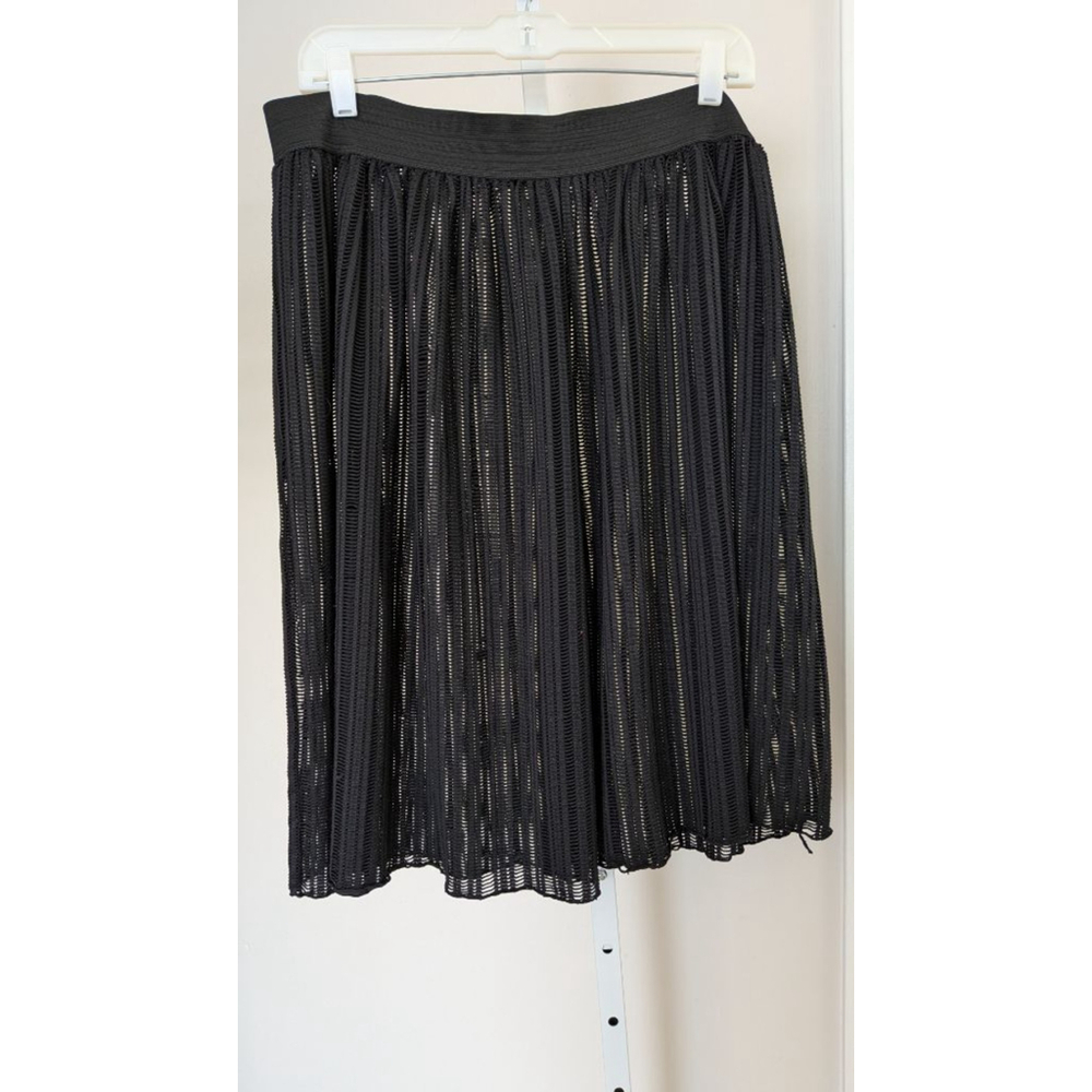 Torrid Black Textured Crochet sheer A-Line Skirt | Elastic Waist size 12